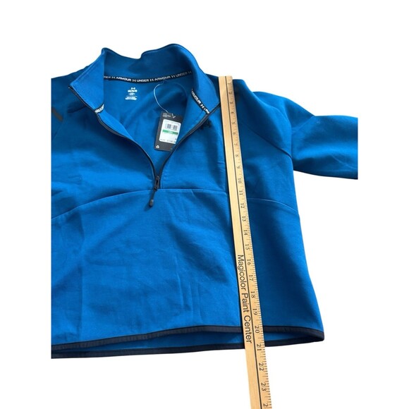Under Armour Pullover Unstoppable Fleece Crop 1/4 Zip Womens Size L‎ Blue NWT - Picture 3 of 10